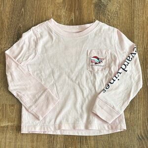 Christmas Vineyard Vines Kids Light Pink Long Sleeve Tee